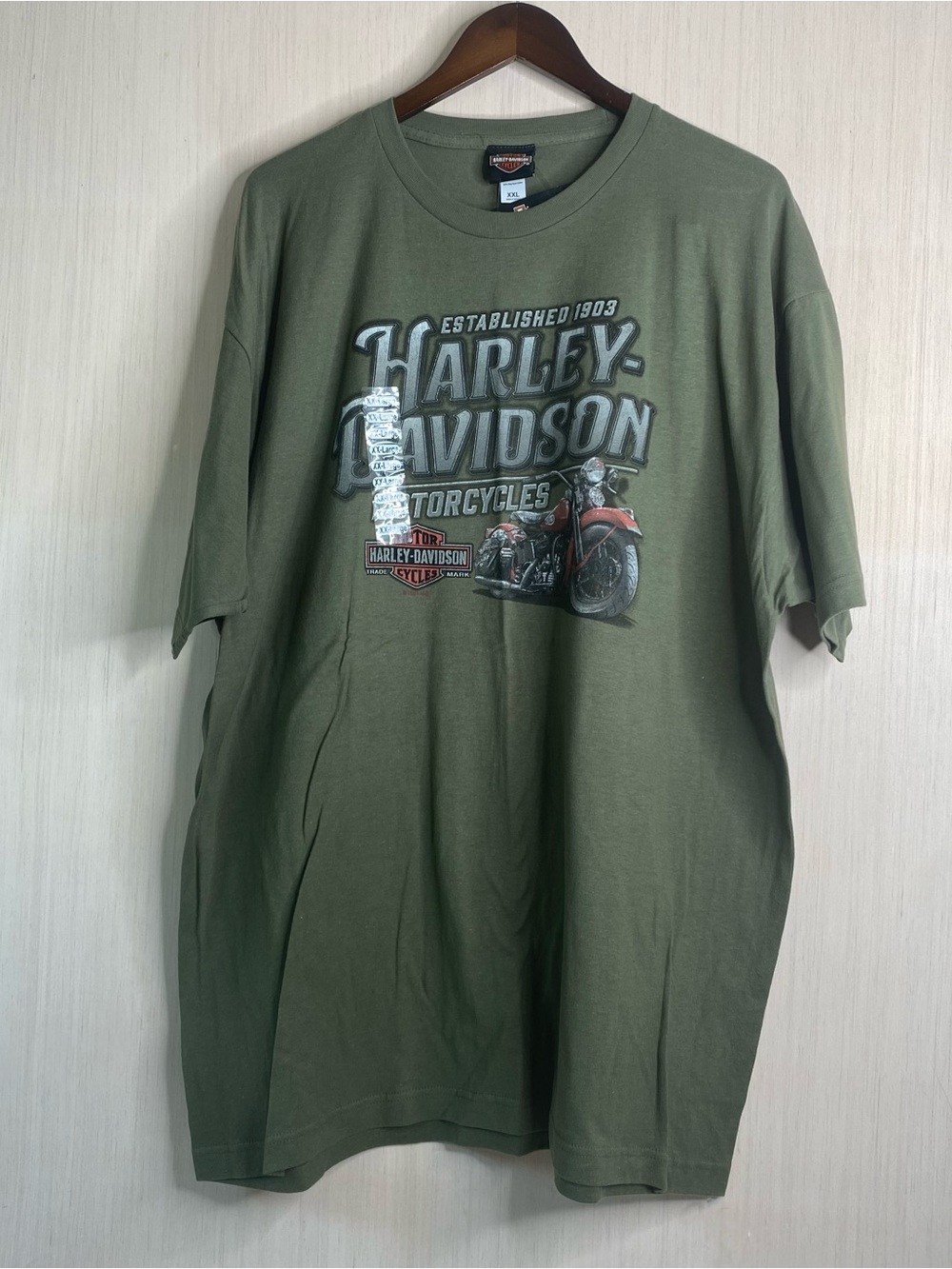 Harley-Davidson Men’s Olive Green Motorcycle Graphic Tee Orlando Florida 2XL
